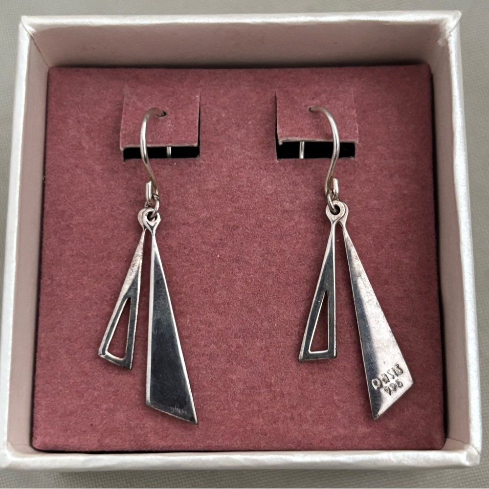 Silver Geometric Dangle Earrings by Oasis